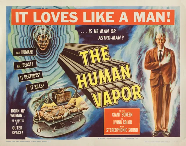 THE HUMAN VAPOR  (1960)   - Classic Cult Horror/Sci-Fi  - PD