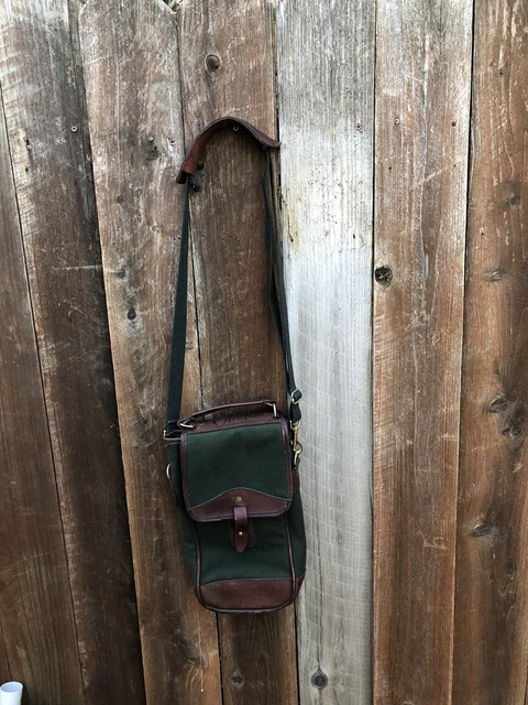 Vintage Orvis  Side Bag Green with Leather