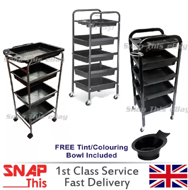 Salon Hairdresser Drawers Beauty Storage Trolley Colouring Hair Spa Roller Cart