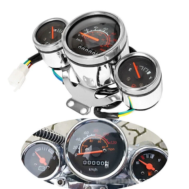 Motorcycle Dirt Bike Speed Odometer Speedometer Tachometer Gauge Universal Kit