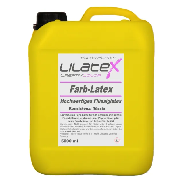 5 Liter dünnflüssiges Farblatex Latexmilch Flüssiglatex - GELB