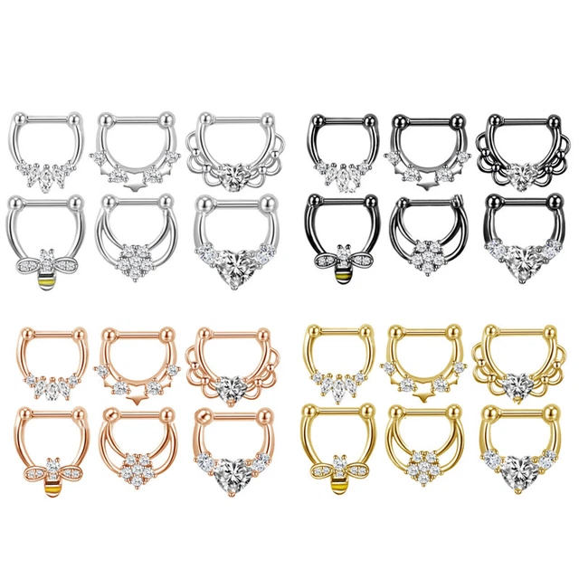 Piercing de nariz tabique de abeja acero inoxidable perforación de cuerpo gótico joyaZ8