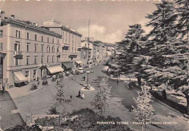 Cartolina Porretta Terme Piazza Vittorio Veneto