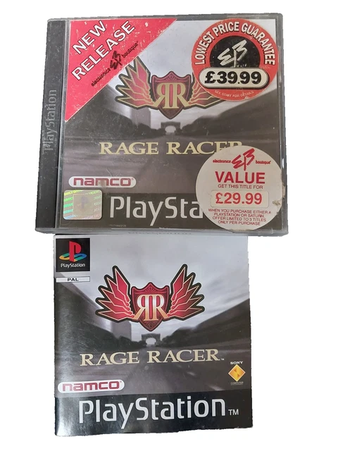 Jaquette Arrière (verso) Du Jeu Rage Racer Pour PlayStation 1 (PS1) - Version PAL