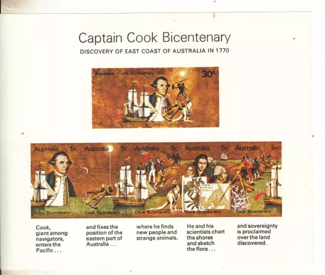 1970 Captain Cook Bicentenary miniature sheet. MUH. Scarce & going cheap