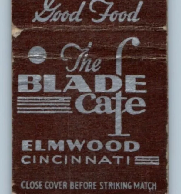 The Blade Cafe Restaurant Elmwood Cincinnati Ohio Matchbook Cover MBC1F Front