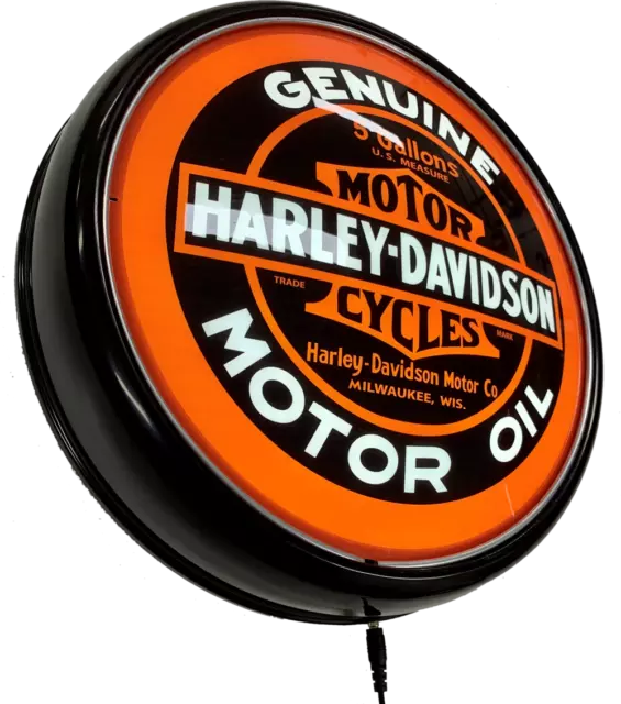 Harley Davidson Motor Oil LED Bar Lighting Wall Sign Light Button Man Cave Gift