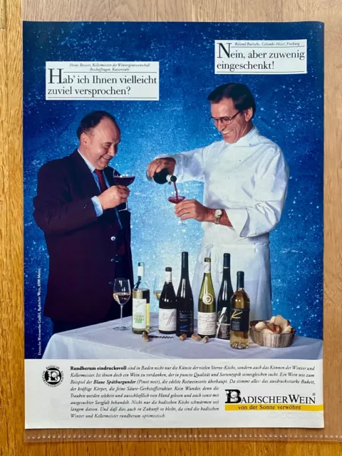 BADISCHER WEIN VON der Sonne verwöhnt Original 1991 Vintage Advert ...