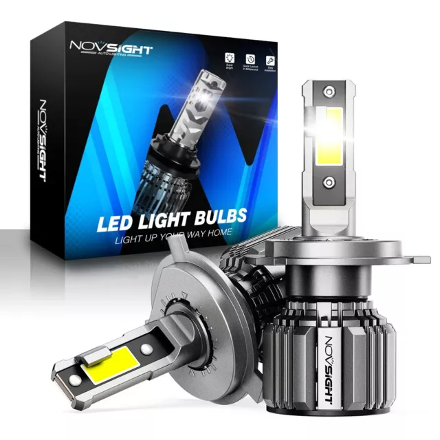 NOVSIGHT 2X H4 LED Headlight Kit Hi/Lo Beam 72W 15000LM 6500K Canbus Error Free