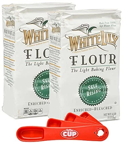 White Lily Non-GMO Self Rising Flour 5 lb Bag Pack of 2 Swivel Spoons