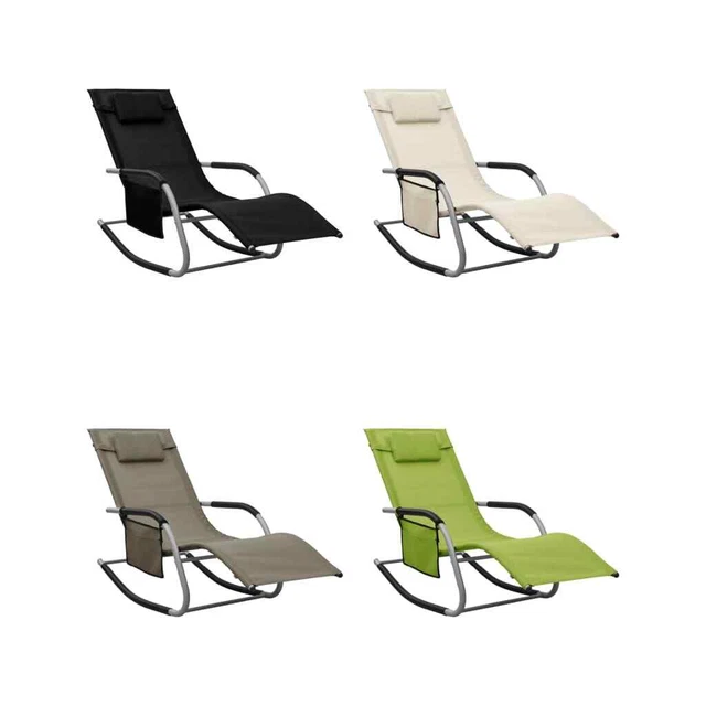 2 Chaises Longues Pliantes Outsunny - Textilène, Aluminium - Inclinable 5 Positions - Pour Jardin, Piscine
