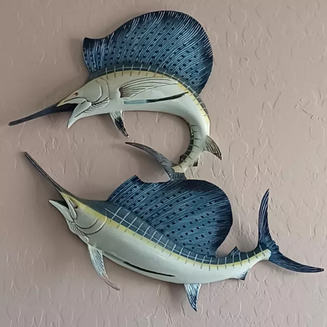 Double Marlin Replica Nautical Sea Fishing Wall Decor