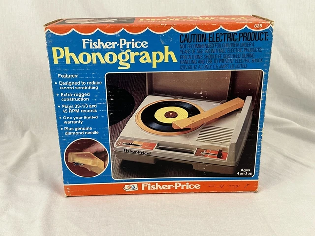 Vtg 1978 Fisher Price 825 Record Player Has Needle, Box, Instructions For Parts