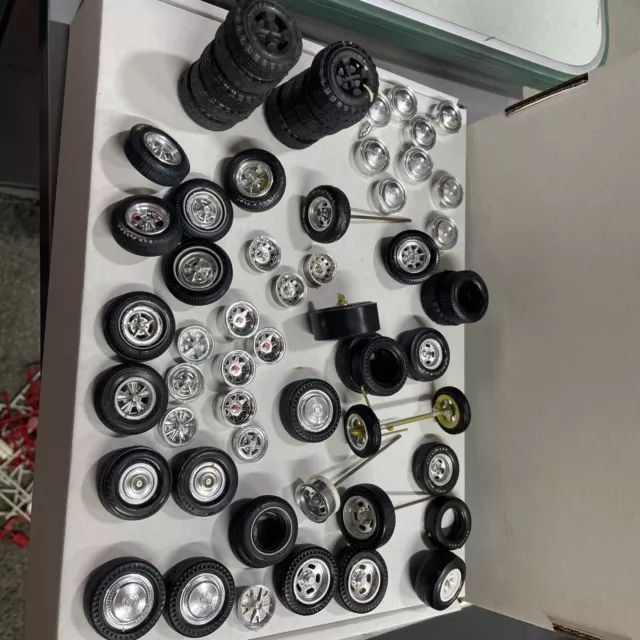 Vintage HUGE Model Car Kit Parts Junk yard Lot Tires Wheels Rims