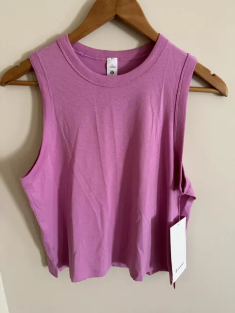 NEW LULULEMON Classic Fit Cotton Pink Top Shirt Size 6 CAN / 10 AU Exercise Gym