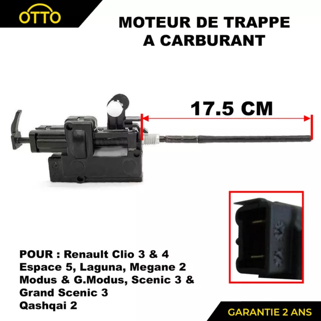 Moteur Centralisation Actionneur Trappe Carburant Essence Gasoil 17,5cm