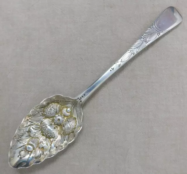 Georgian 8.5" Berry / Serving Spoon 1803 London Sterling Silver No Mono