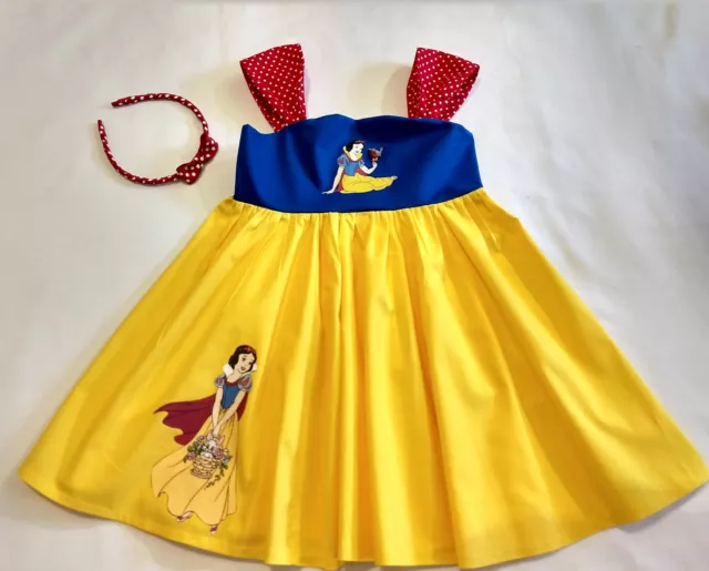 Snow White Disney New Boutique Twirl Dress with matching Headband