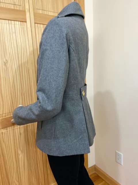 Michael Kors Women Wool Blend Jacket Coat S M Gray Double Breasted Shift