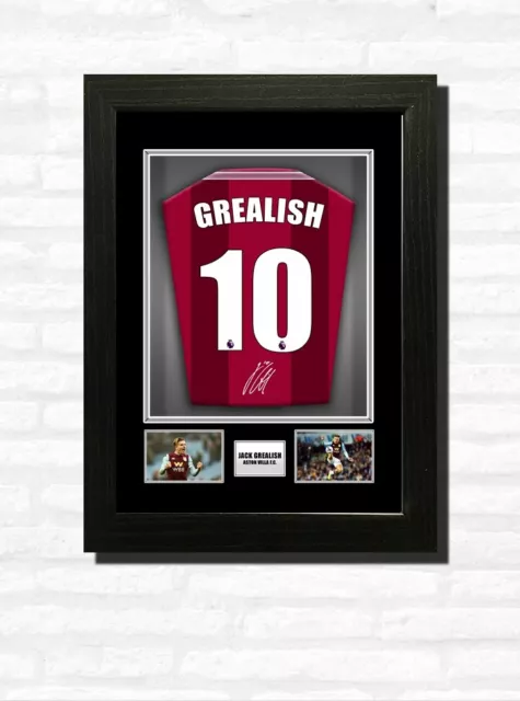 JACK GREALISH Aston Villa Football Shirt Print OR Framed Display FREE UK POSTAGE