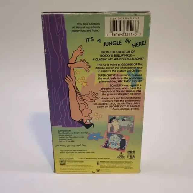 Animated George of the Jungle Cartoon - Jungle Mutants (VHS, 1992) - No Mold 2