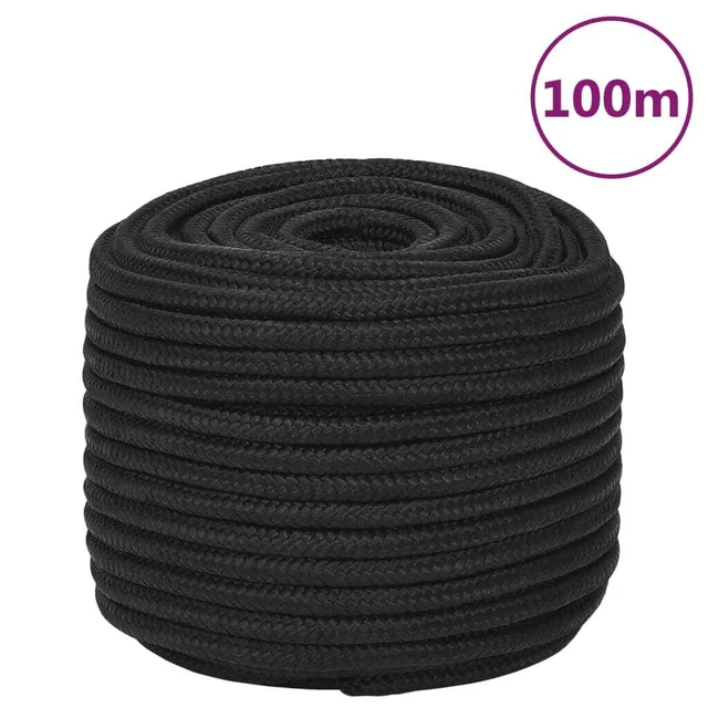 Vidaxl Corda Nautica Completamente Nera 12 mm 100 m in Polipropilene