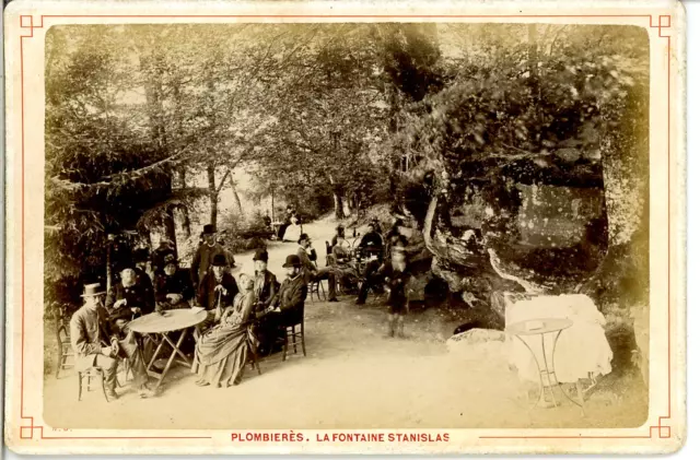 N.D., France, Plombières-les-Baines, La Fontaine Stanislas  Vintage albumen prin