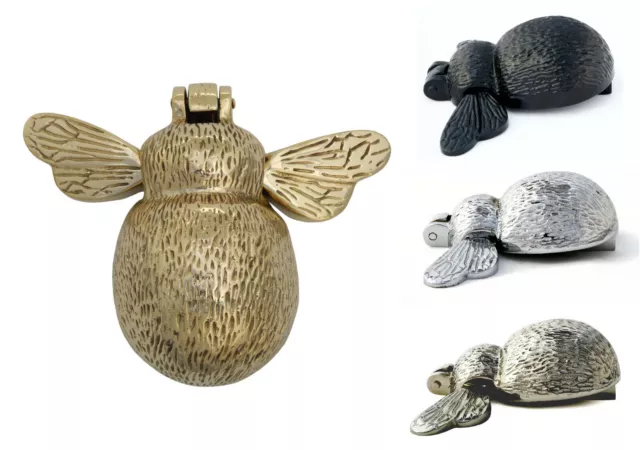 Brass, Chrome, Nickel & Iron Bee Door Knocker - antique vintage animal knockers