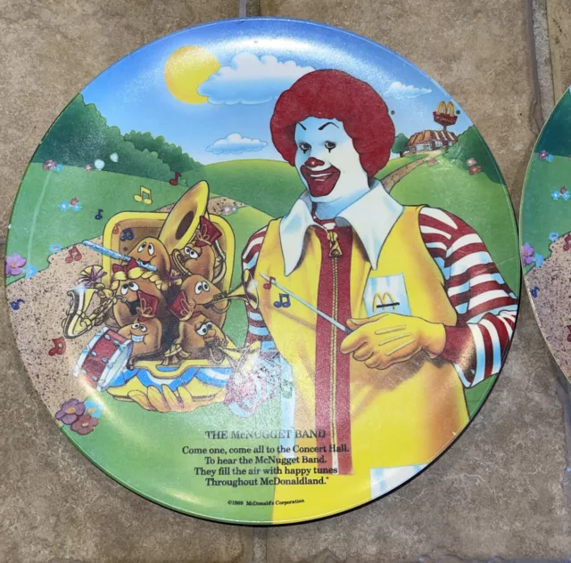 McDonalds Vintage 1989 THE McNUGGET BAND Dining Plate Set 2 *READ* 2