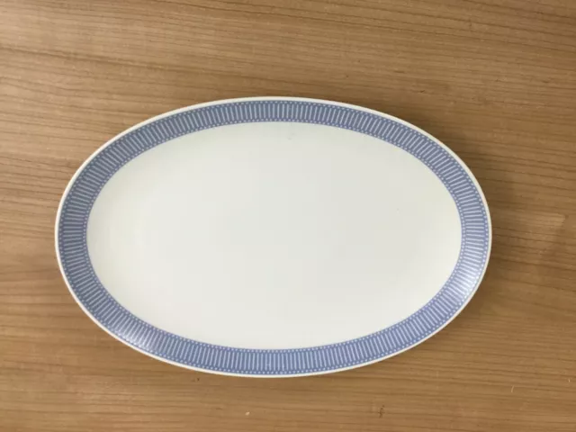 Seltmann Weiden, große Fleischplatte 31 cm, Servierplatte weiß, blau Porzellan