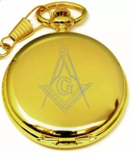 Personalised Gold Masonic Pocket Watch Pw7