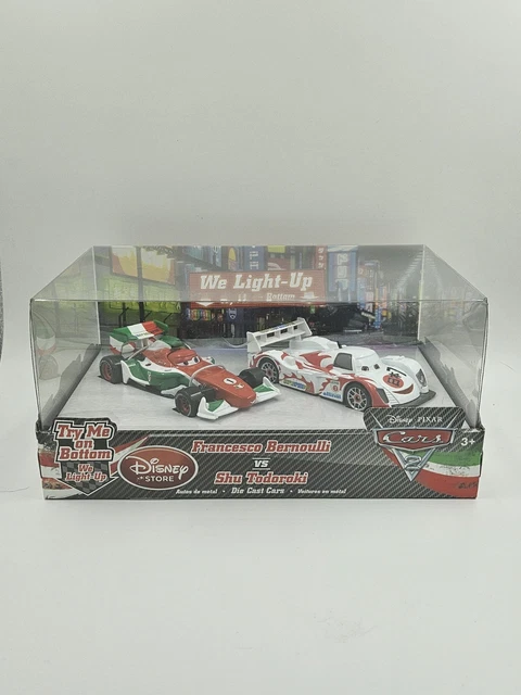 DISNEY PIXAR CARS Francesco Bernoulli vs Shu Todoroki Light Up Diecast ...