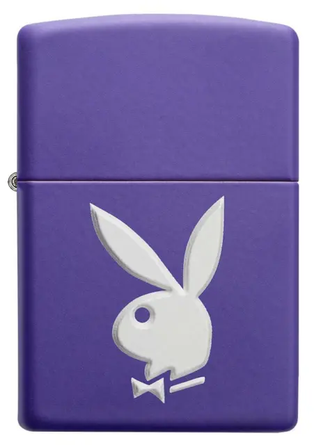 Zippo Windproof Purple Matte Lighter With 3-D Playboy Bunny, 49286, New In Box