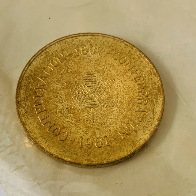 1967 Canada Centennial Commemorative Medallion Coin Token - Sealed Cellophane