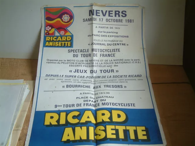 Ancienne Affiche Spectacle Motocycliste Tour De France 1981