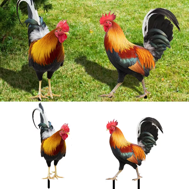 Rooster Chicken Statue Outdoor Garden Animals Decoration Yard Art Sculpture New