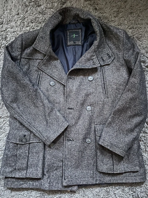 DEBENHAMS JASPER CONRAN Mens Coat XL Black Smart Formal Mint