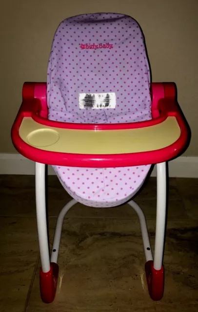 American Girl Bitty Baby Doll Toy High Chair Pink Purple EUC Ultra Clean