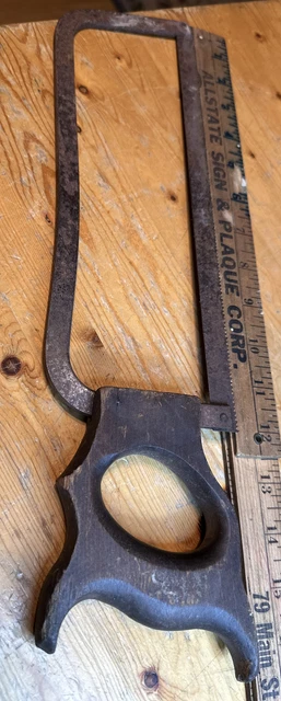 Antique Fulton Butcher Meat Saw - 16 Inch Long 12 Inch Blade - Bone Cutting Tool