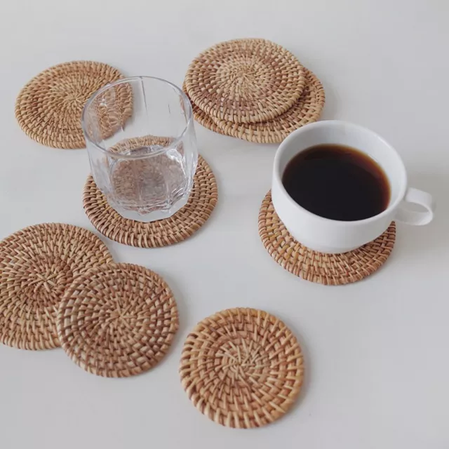 Rattan Küchenuntersetzer für Tasse Schüssel oder Blumentopf 10 cm Durchmesser