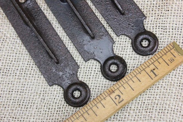 3 old Shelf supports Brackets 3 X 4" black rustic vintage industrial primitive 7