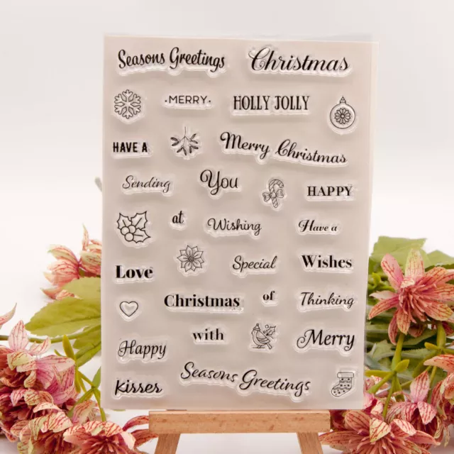 Christmas Letters Silicone Clear Stamp Scrapbooking Embossing Card Album Craft