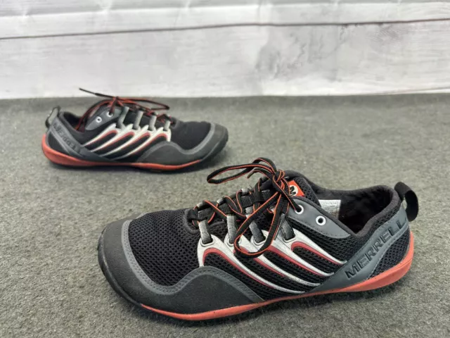 MERRELL ROAD GLOVE 2 Barefoot Road Trail Shoes Running Black Red Silver ...