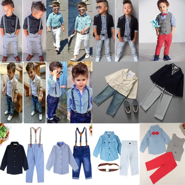 Camicia neonato bambino bambini magliette a maniche lunghe festa abbigliamento pantaloni cappotto matrimonio outfit*