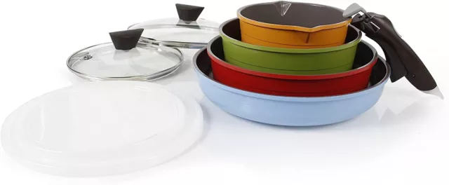 Juego de utensilios de cocina de cerámica antiadherentes Neoflam Midas 9 piezas, hechos en Corea