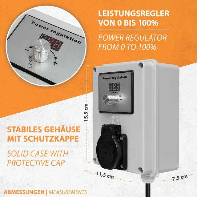 Régulateurs Interrupteur Régulateur de Vitesse Puissance Variateur 3500Watt