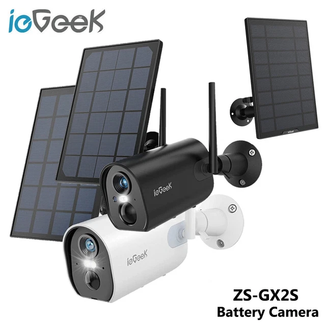 ieGeek 2K Outdoor Wireless Solar Security Camera Home WiFi Battery CCTV System