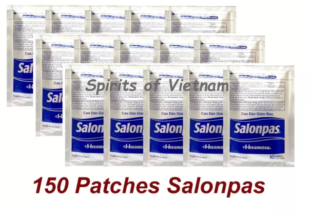 150 Patchs Salonpas Plast Soulage Douleur Maux Dos Muscles Arthrite (6.5x4.2cm)