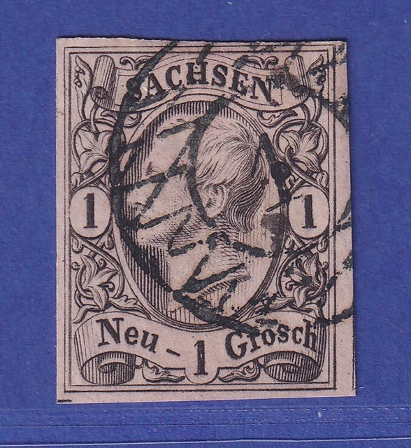 Sachsen König Johann I. 1 Ngr  Mi.-Nr. 9 I  gestempelt