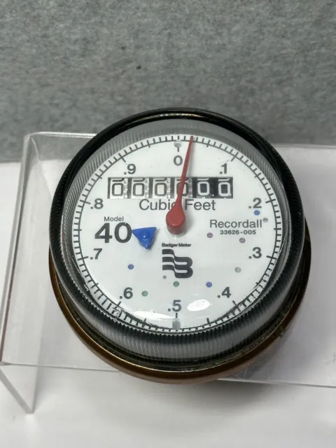 Badger Water Meter Recordall Model 40 Register Cubic Feet 33626-005 New